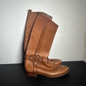 Tory Burch Women's Leather Upper Amanda Riding Boots Brown Size 7.5M